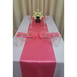 Rihana - Camino de Mesa de satén para decoración de Banquetes de Boda de 30,48 x 108 Pulgadas, Hot Pink, 1