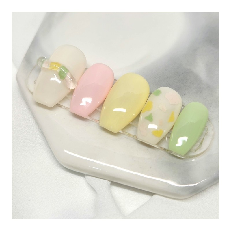 Pastel Syrup Picnic Homemade Nail Tips - Almond Egg /