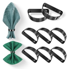 Set of 8 Napkin Rings Set Napkin Rings Black Metal Napkin Ring Napkin Buckles Napkin Ring Napkin Rings Elegant Semicircular Table Decoration for Wedding, Party, Holiday Party
