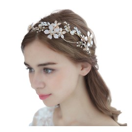 J's select Gold Flower Flower Hair Ornament Head Dress Women's Hair Accessory