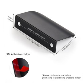 sunlithor Edge Finger Pulls for Cabinets Peel and Stick on Kitchen Drawer Pull Hidden Invisible Flat Self Adhesive No Drill Handle Pack of 5 Black 3.15 inch Overall Length Easy Installation