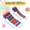 Pandahall 2 Rolls Fiesta Ribbon, Mexican Serape Ribbon, Colourful Rainbow