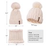 IYEBRAO Womens Winter Knit Beanie Hat Scarf Set for Girl