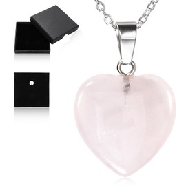 Vokmon Healing Gemstone Pendant Necklace - Necklaces for Women Rose Quartz Necklace Healing Gemstone Pendant Necklace Pendant Necklaces Quartz Stone Jewellery Gift