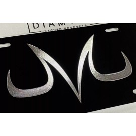 Diamond Etched Products Engraved Majin Symbol Diamond Etched Aluminum Vanity License Plate Car Tag