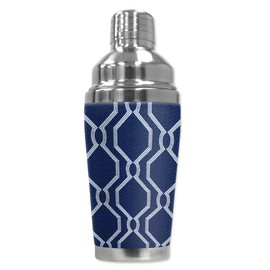 Mugzie brand 16-Ounce Cocktail Shaker with Insulated Wetsuit Cover - Geometric