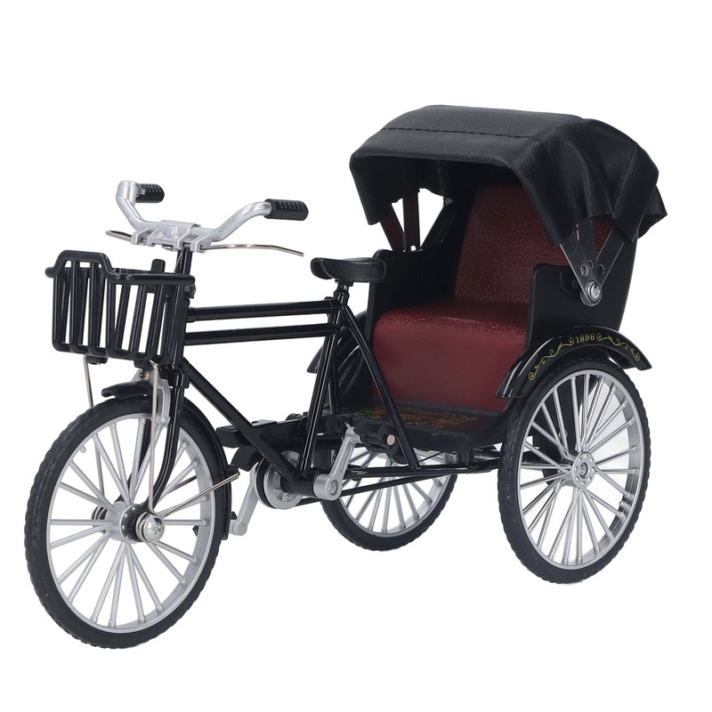 Rickshaw Model Retro Design Decorative Interesting Alloy 3 Wheel Rickshaw