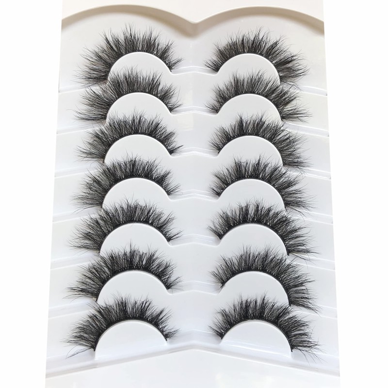 Pooplunch False Eyelashes Cat Eye Look Natural Fluffy Lashes Wispy