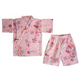 Cotton Town (Watanosat) Size 110/Pink Girls Ripple Jinbei