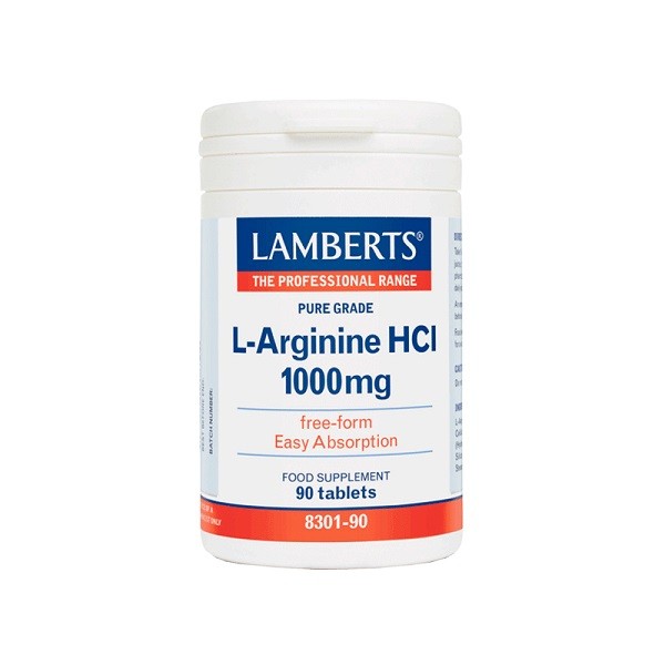 Lamberts L-Arginine HCI 1000mg 90tabs