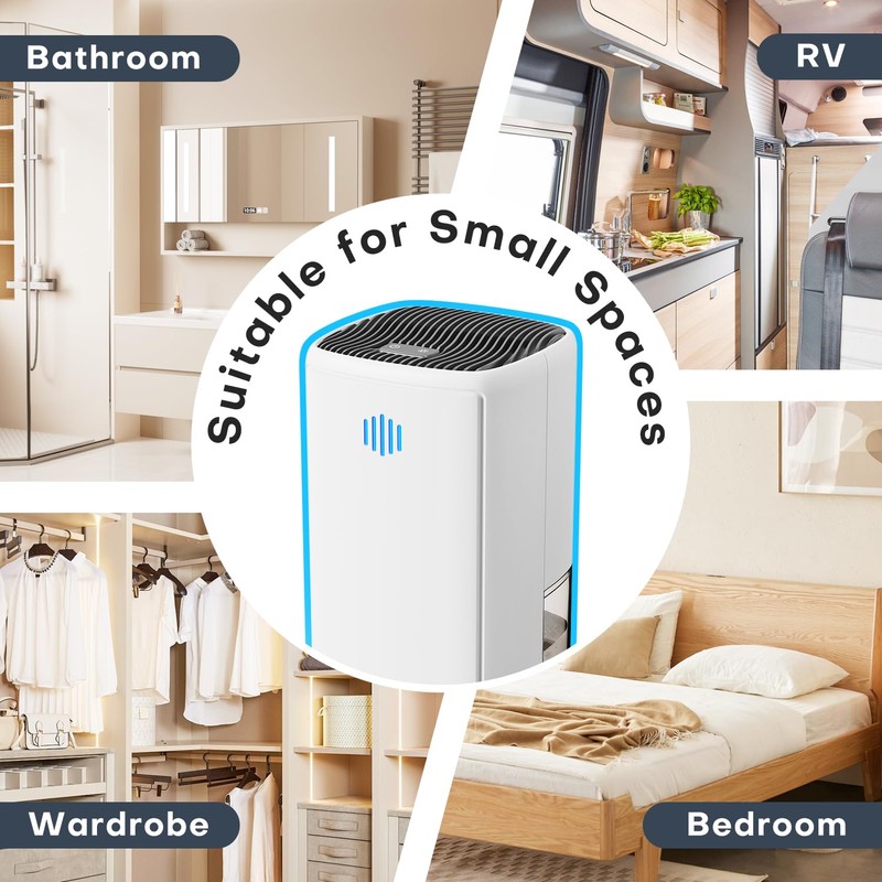 Dehumidifier,TABYIK 38OZ,Small,Quiet, Energy-Saving Dehumidifier with Auto Shut Off, for Bathrooms,