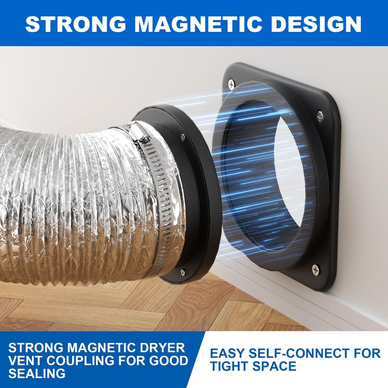 Magnetic Dryer Vent Coupling, Magnetic Dryer Vent Connector Kit, Strong