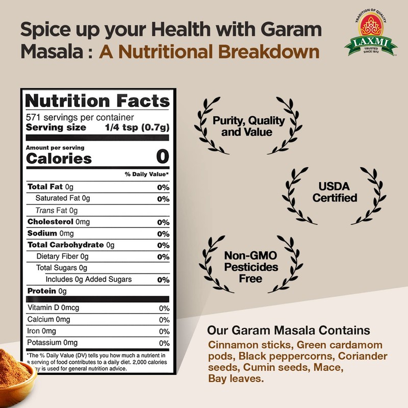 Laxmi Garam Masala 14 Oz (400gm) | A spicy and