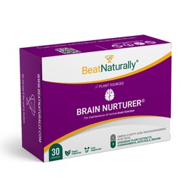 BeatNaturally – Plant Sourced Brain Nurturer | for Maintenance of Normal Brain Function | Contains DHA & 3 Ayurvedic Plant Extracts - ASHWAGANDHA, GOTU KOLA, BRAHMI |Supplement| 30 Caps