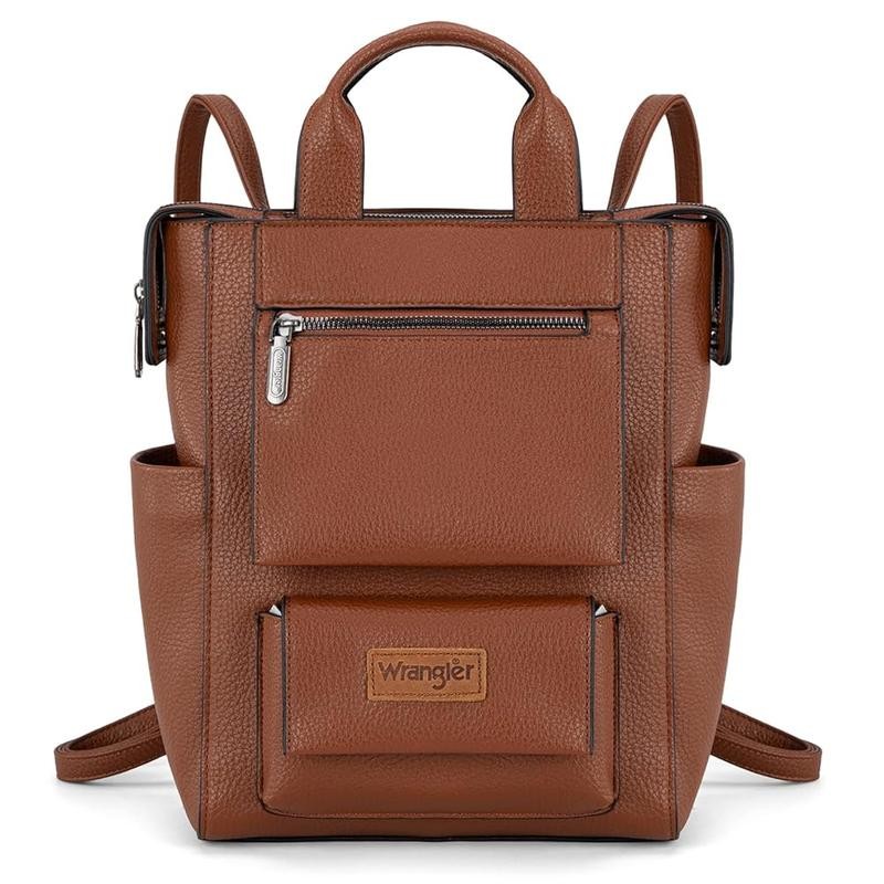 Wrangler Convertible Backpack with Adjustable Strap for Women:_Brown,Coffee