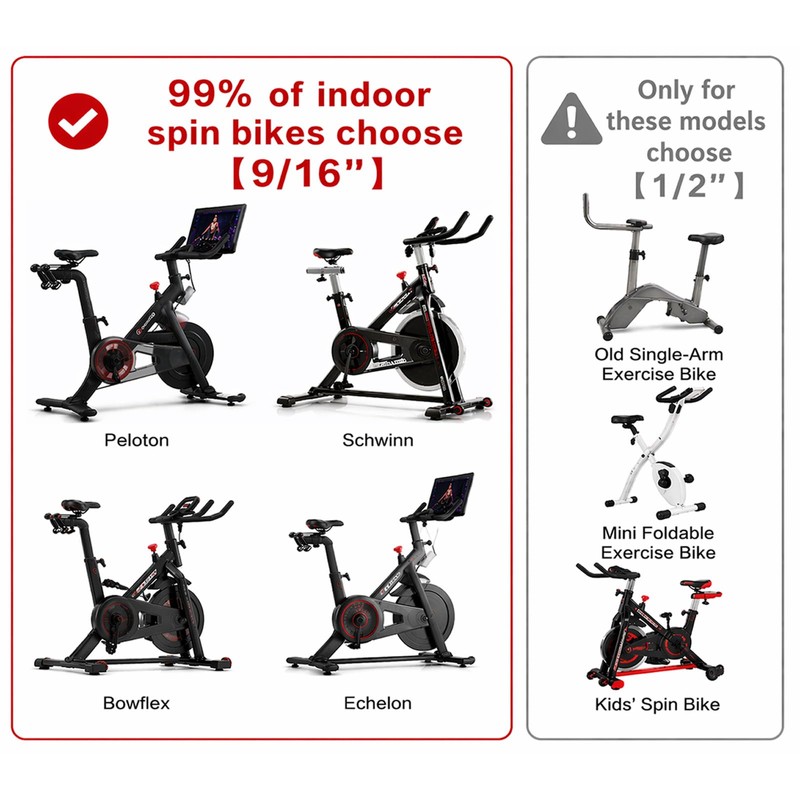 Nezylaf Exercise Bike Pedals with Straps - 9/16" Dual Compatibility