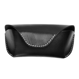 ZLYC Unisex Handmade Hard Leather Collection Glasses Case Sunglasses Case, Hidden buckle, black
