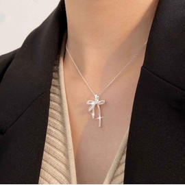 Cybche Boho Kristall Bogen Halskette Silber Bogen Anhänger Halskette Strass Bogen Choker Halskette Bogen Band Kette Halskette Schmuck Für Frauen