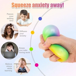 LovesTown 5 PCS Stress Balls for Adults, Squeeze Toys for Kids Sensory Fidget Balls Party Favors Goodie Bag Stuffers Classroom Prize