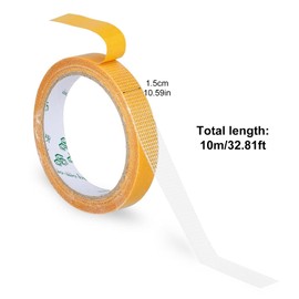 MVPACKEEY Fabric Tape Double Sided Fabric Tape Carpet Tape Double Sticky Carpet Tape Strong Tape Heavy Duty Clear Fabric Stick Tape Clear Mounting Tape for Clothes,Carpet,Poster,Crafts(1.5cm*10m)