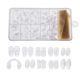 INHDBOX Eyeglass Nose Pads, Soft PVC Nose Pads, 15 Style 150 Pairs Eyeglass Repair Kit for Glasses, Eyeglasses, Sunglasses