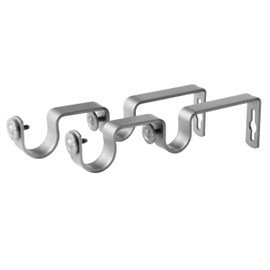 Rod Desyne 1 Inch Satin Nickel Double Bracket Pair, 2 Piece