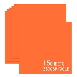 15 Sheets Orange Cardstock 12"x12",250gsm/90lb Heavyweight Cover Cardstock Paper, Thick and Smooth Card Stock Perfect for Card Making, Scrapbooking and Crafts (Orange)