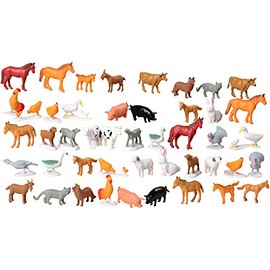 Constructive Playthings Block Play Animal Collection for Kids- Farm Animals for Play and Sorting