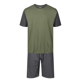 North East Mens Pyjamas Short PJ Sets M L XL 2XL 3XL 4XL 5XL 6XL Sleep Lounge Night WEAR (7003s Olive/Char XL)