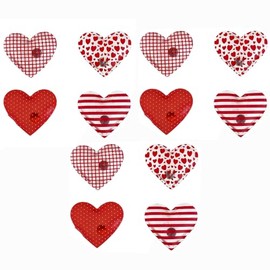 12 x Pocket Warmers Heart in Four Models Assorted - Pocket Heating Pad - Hand Warmer in Heart Shape - Pocket Warmer Set - Reusable Size 12 x