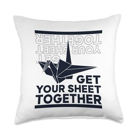 Best Easy Origami Crane Paper Gifts For Beginners Get Your Sheet Together Paper Crane Folding Owl Origami Throw Pillow, 18x18, Multicolor