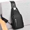 Small Chest Bag Black Color Oxford Fabric Sling Backpack with