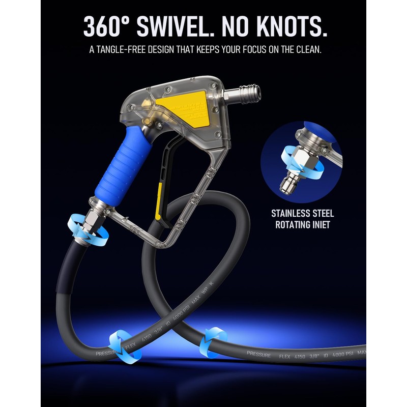 XENDYWASHER Short Swivel Pressure Washer Gun Pro, Stubby Pressure Washer