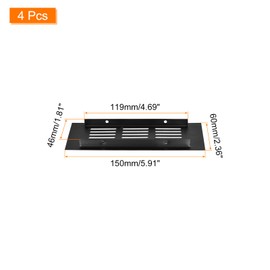 uxcell 4pcs Rectangle Ventilation Grille Aluminum Alloy Mesh Air Vent Cover Louvered Ventilation Cover for Cabinet Wardrobe Shoe Cabinet Closet, 150x60mm/5.91"x2.36"