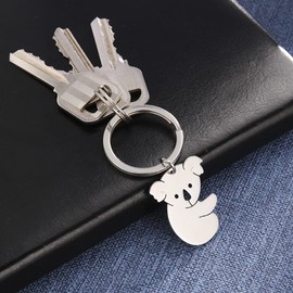 LIKGREAT Koala Bear Keychain Stainless Steel Charm Purse Pendant Handbag Bag Decoration, Metal