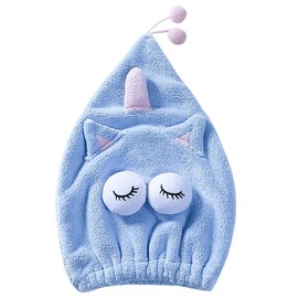 haozaikeji Girls Hair Towel Microfibre Cute Hair Towel Wrap for Kids Super Absorbent Hair Turban Towel Wet Hair Drying Towels Cap Head for Women Quick Dry Elastic Opening Bathing Supplies