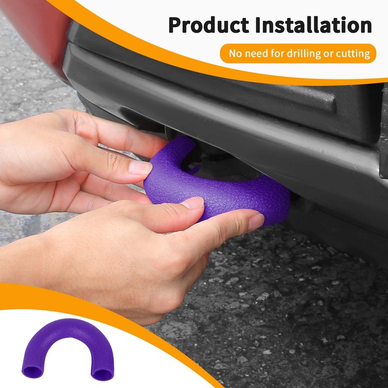 Hoolcar Tow Hook Covers Front Bumper Tow Hook Rubber Sleeve