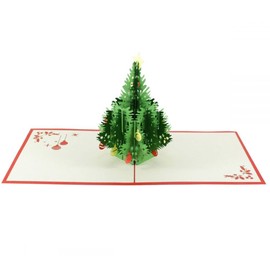3D Christmas Tree Card I Pop-Up Greeting Card for Christmas I Extraordinary Christmas Card with Decorated Christmas Tree