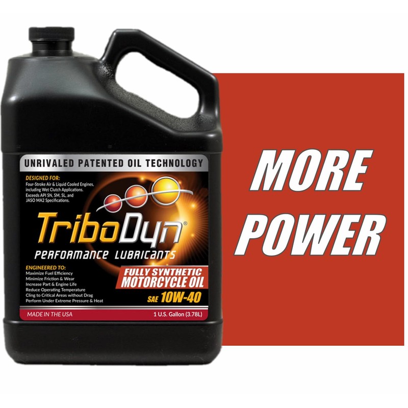 TriboDyn Full Synthetic SAE 10W40 Motorcycle Oil with Ceramic Coating