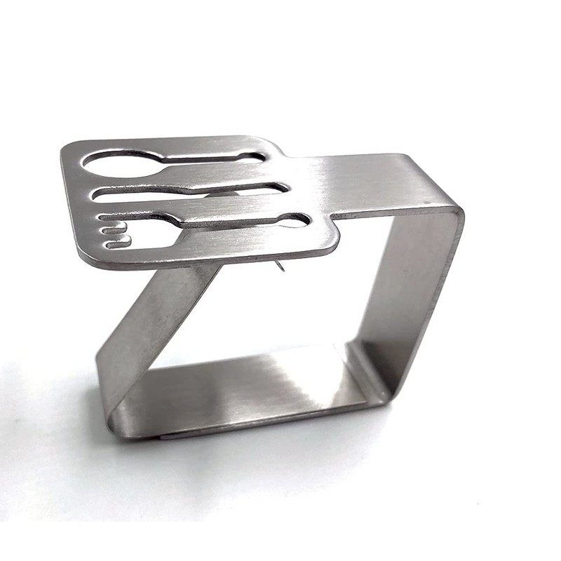 Aliotech 4pcs Tableware Shape Stainless Steel Silver Thickened Strong Cloth