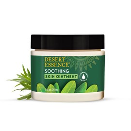 Desert Essence Soothing Skin Ointment, 1 fl oz (4 Pack) Gluten Free - Topical Balm with Cleansing Australian Tea Tree Oil - Relief of Dry, Chapped Skin, Minor Rashes, Insect Bites & Skin Irritations
