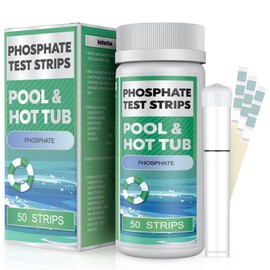 Pawfly Phosphate Test Strips, 50 Strips Phosphate Test Kit for Pool Spa & Hot Tub Easy Accurate Swimming Pool Test Strips Koi Pond Water Testing Kit Freshwater and Saltwater Aquarium Test Strips