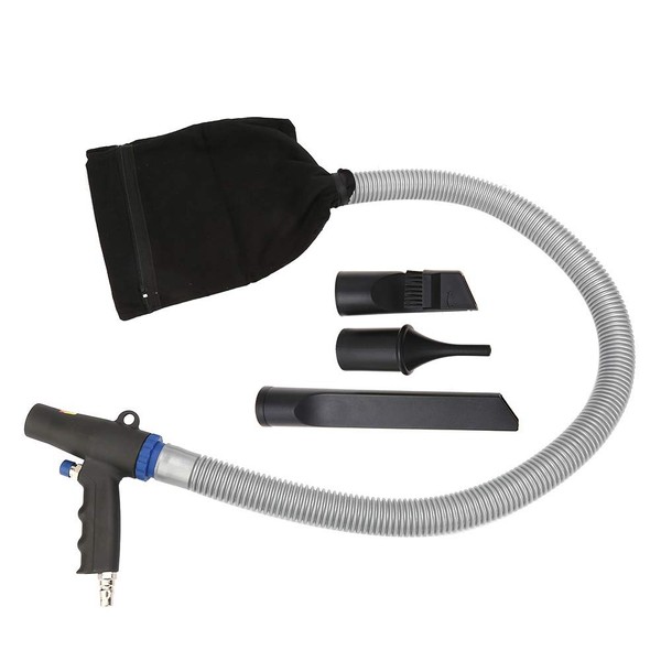 Air Vacuum & Blower Gun, High Pressure Air Duster, Compressor Blow, Suction Gun, Pistol Type, Air Pressure Cleaning Tool, Cleaning Industrial Waste, 39.4 inches (100 cm) Dust Extraction Tube, Dust Storage Bag, Nozzle Attachment, Air Gun, Tools, 22