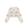 SHENHE Girl's Bow Button Down Knitted Cardigan V Neck Loose