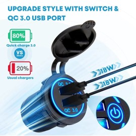 Universal  6 Gang Marine Boat Rocker Switch Panel Waterproof + USB Switch, Switch Panel