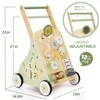 Wooden Baby Push Walker and Toddler Pull Learning Activity Toy