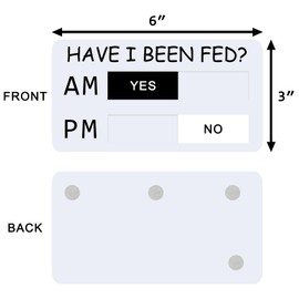 Dog Feeding Reminder Sign, Have I Been Fed Symbol, Pet Feeding Magnet Sign, Feed Tracker AM PM, Acrylic Reminder Slider for Fridge,Magnetic and Adhesive Sticker Option-6 x 3 inches