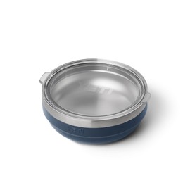 YETI Rambler Low Bowl, Vacuum Insulated, Stackable and Nestable Stainless Steel Bowl with Lid, 0.7 Quart, Navy