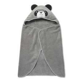 MORI Boys and Girls Hooded Panda Bath Towel in Grey - Unisex Kids Soft Blanket - Ultra Absorbent and Long Lasting - One Size