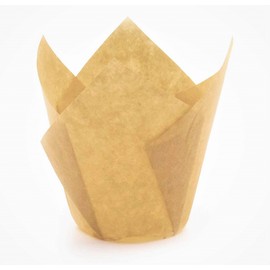 Decony Large Tulip Baking Cup Liners Muffin Cupcake Paper Liners -200 pack - Great for large cupcakes and muffins - Appx. 200 Ct. 2 3/4-4 (Natural)